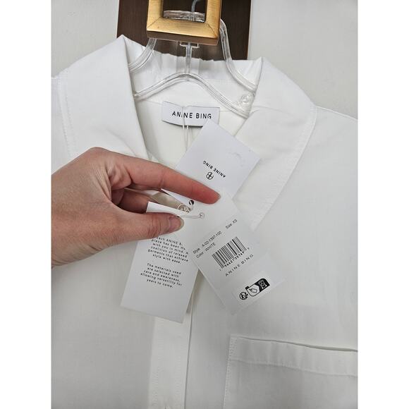 Anine Bing White Mika Shirt Midi Dress Button Down Dress NWT Size X-Small - Picture 9 of 14